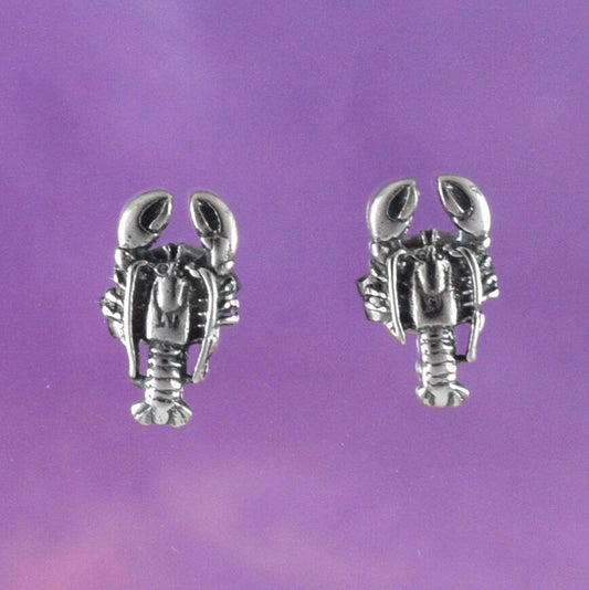 Texan Crawfish Earrings, Sterling Silver Crawfish Stud Earrings, E8155 Birthday Mom Wife Mother Gift, Texan Jewelry