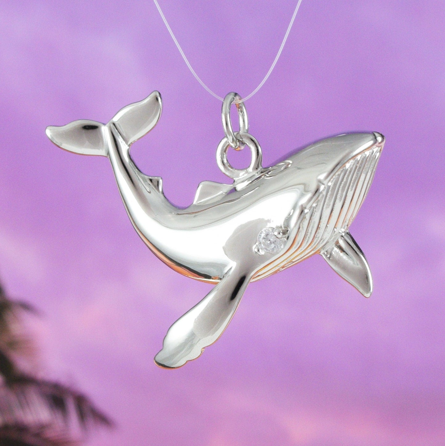 Hawaiian Humpback Whale Pendant, Sterling Silver Hawaiian Whale Pendant, N6011 Birthday Mom Anniversary Mother Gift,