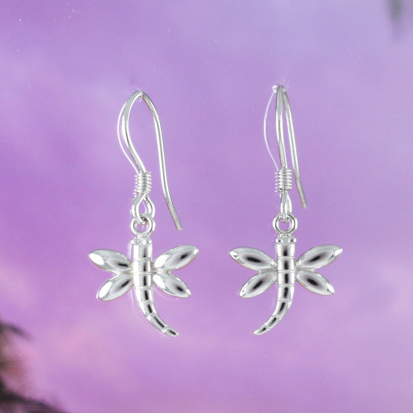 Pretty Hawaiian Dragonfly Earring, Sterling Silver Dragonfly Dangle Earring, E4110 Birthday Mom Girl Mother Gift, Island Jewelry