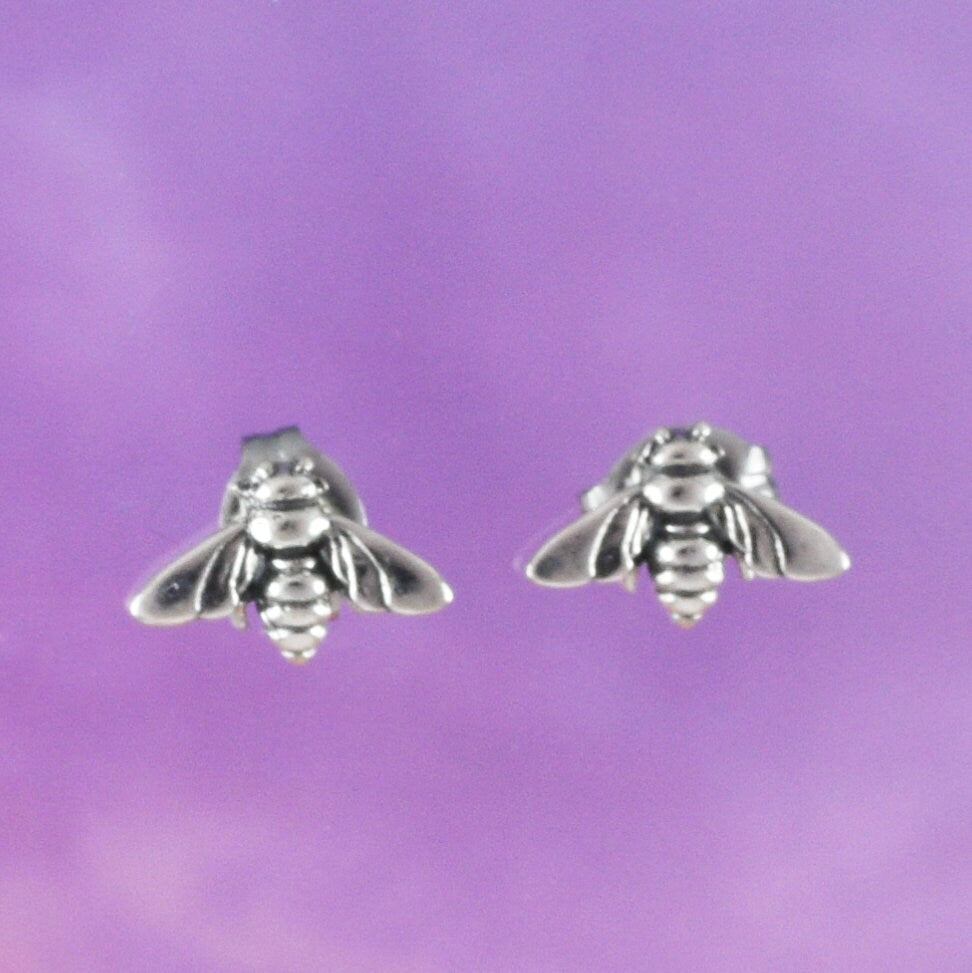 Unique Hawaiian Little Honey Bee Earring, Sterling Silver Buzzing Honey Bee Stud Earring, E8149 Birthday Mom Wife Girl Mother Gift - Hawaii Treasures Shop