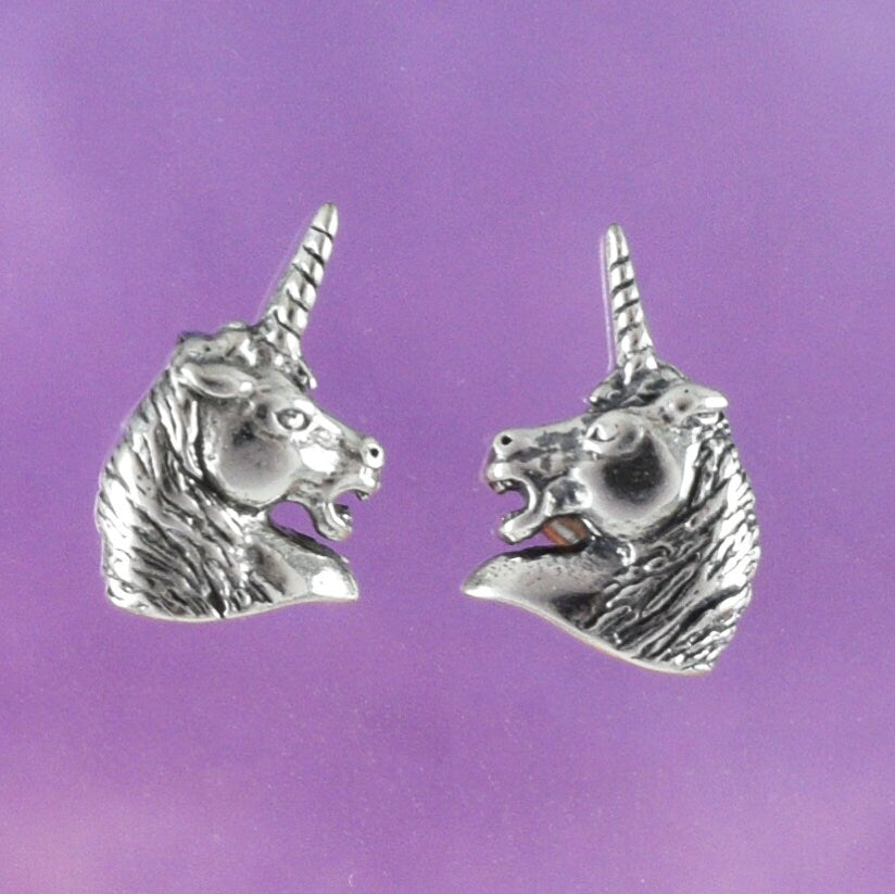 Silver Unicorn Earring, Sterling Silver Unicorn Stud Earring, E8801 Birthday Mother Wife Mom Gift, Texan Jewelry