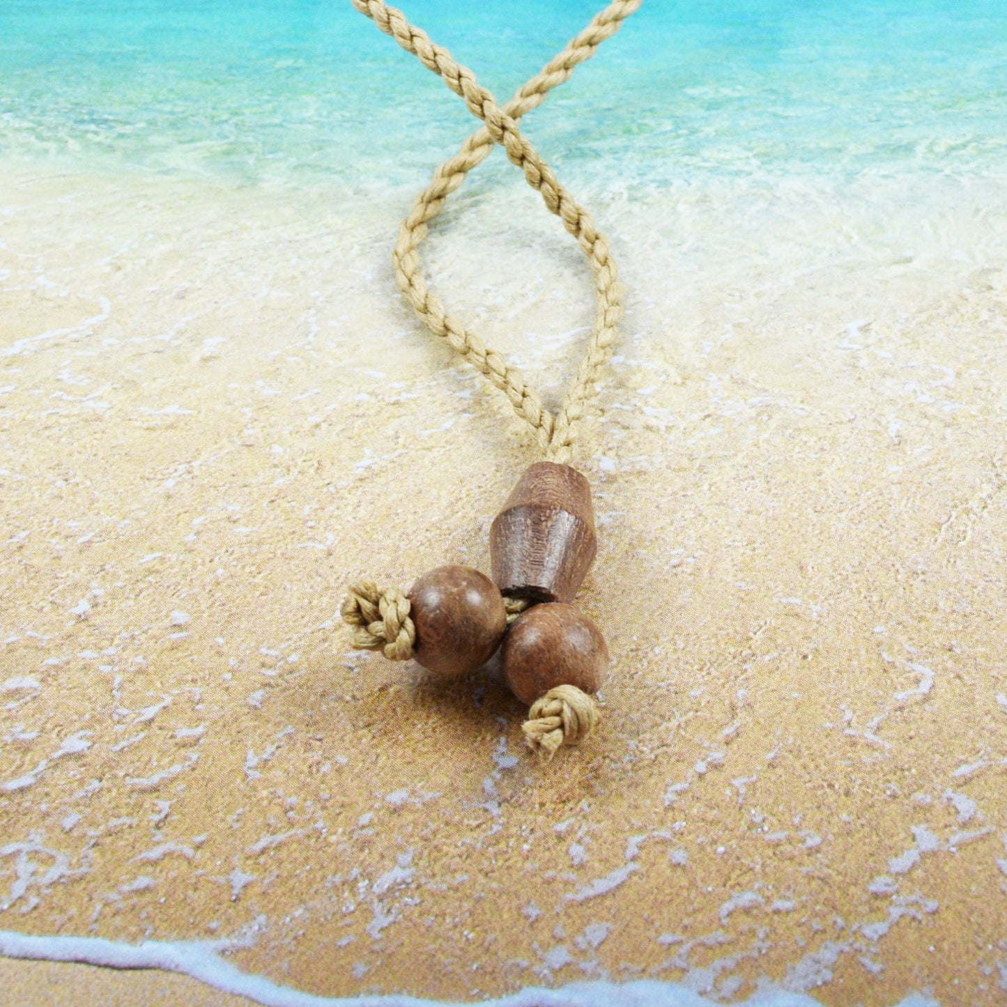 Hawaiian Genuine Koa Wood Ocean Wave Necklace, Hand Carved Koa Wood Wave Necklace, Christmas Anniversary Birthday Gift