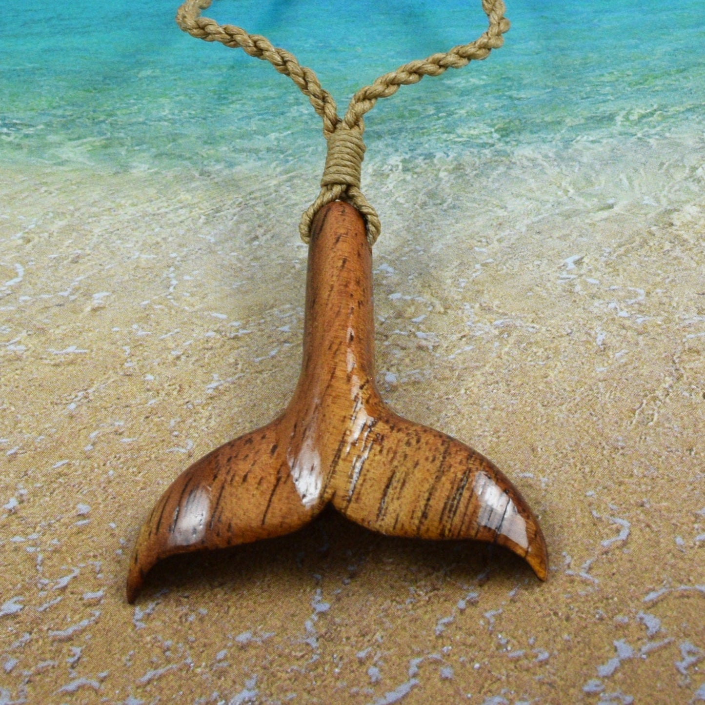 Hawaiian Genuine Koa Wood Whale Tail Necklace, Hand Carved Koa Wood Whale Tail Necklace, Christmas Present, Anniversary Mom Birthday Gift