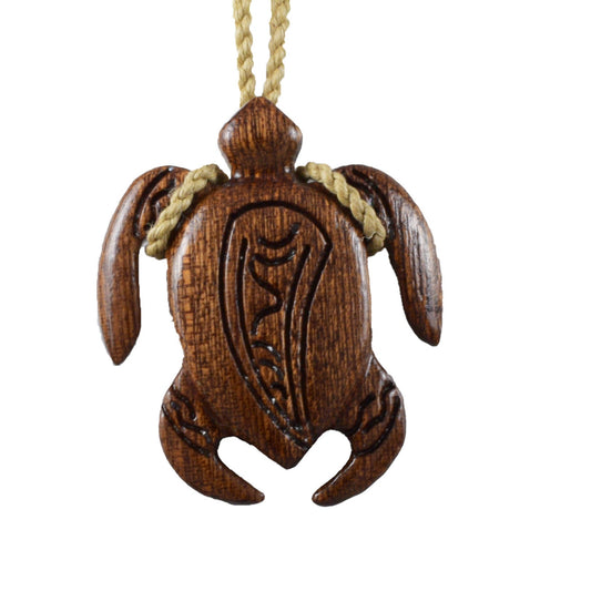 Hawaiian Genuine Koa Wood Sea Turtle Necklace, Hand Carved Koa Wood Sea Turtle Necklace, Christmas Mother Mom Anniversary Birthday Gift