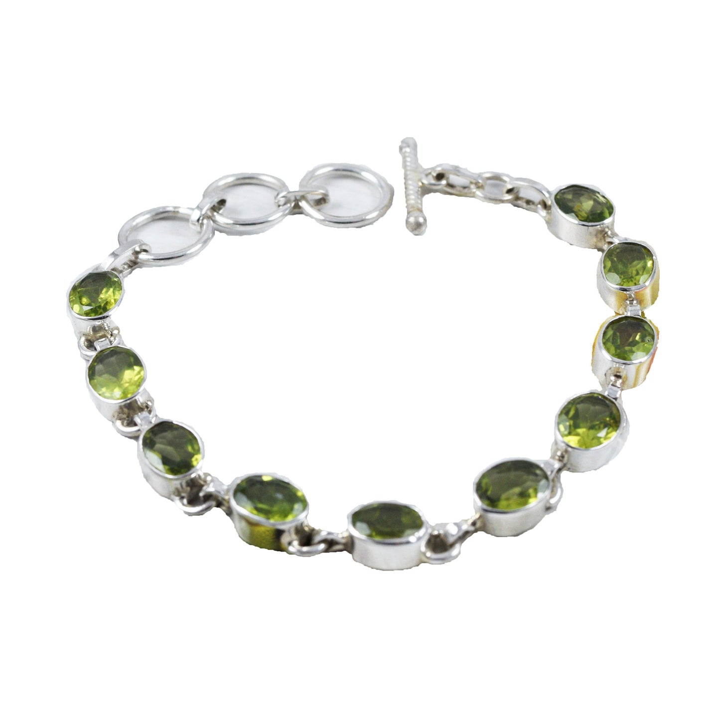 Hawaiian Genuine Green Peridot Oval Cut Bracelet, Sterling Silver Peridot Bracelet, Christmas Anniversary Birthday Mom Gift