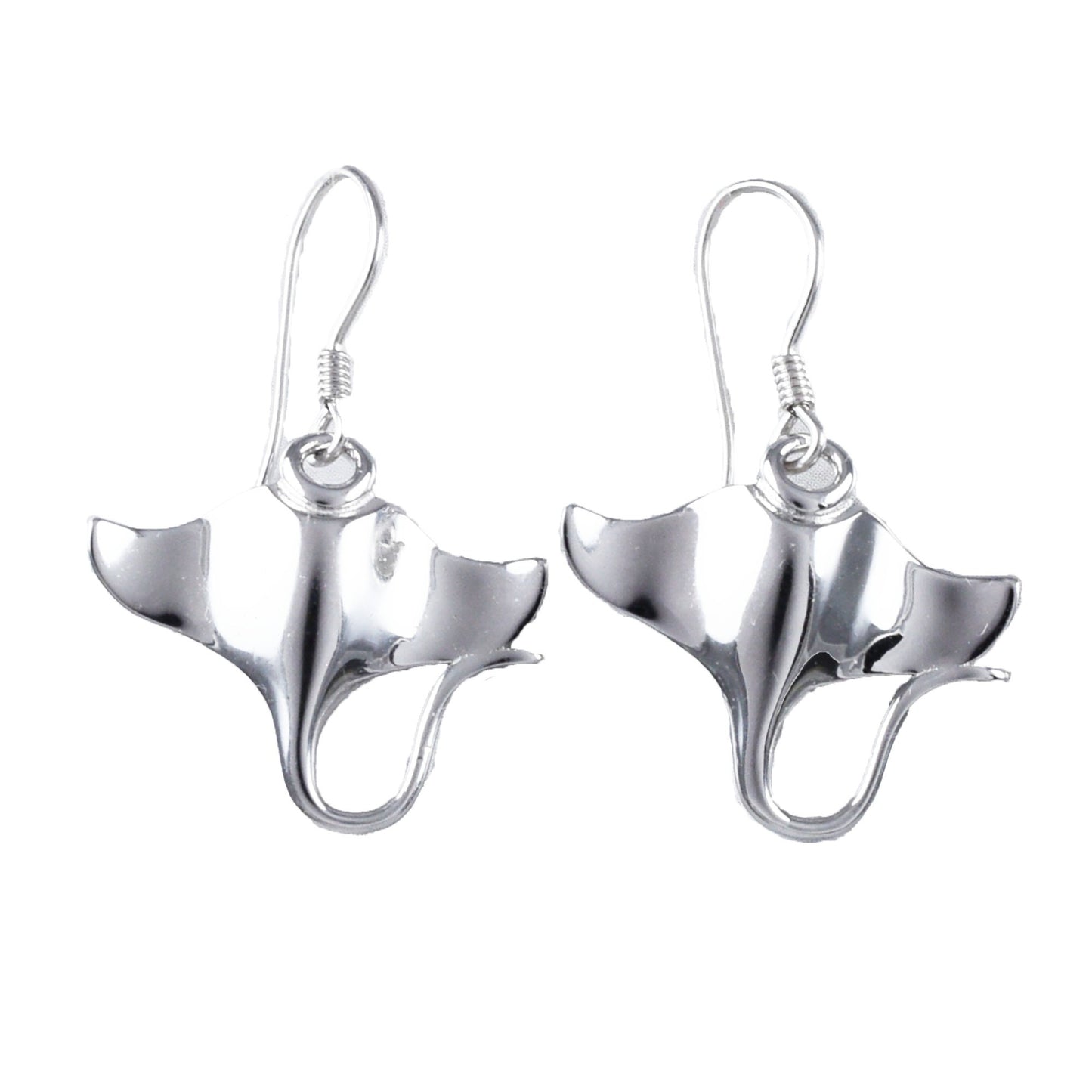 Hawaiian Large Manta Ray Earrings, Sterling Silver Manta Ray Dangle Earrings, Hawaiian Jewelry, Christmas Anniversary Birthday Gift