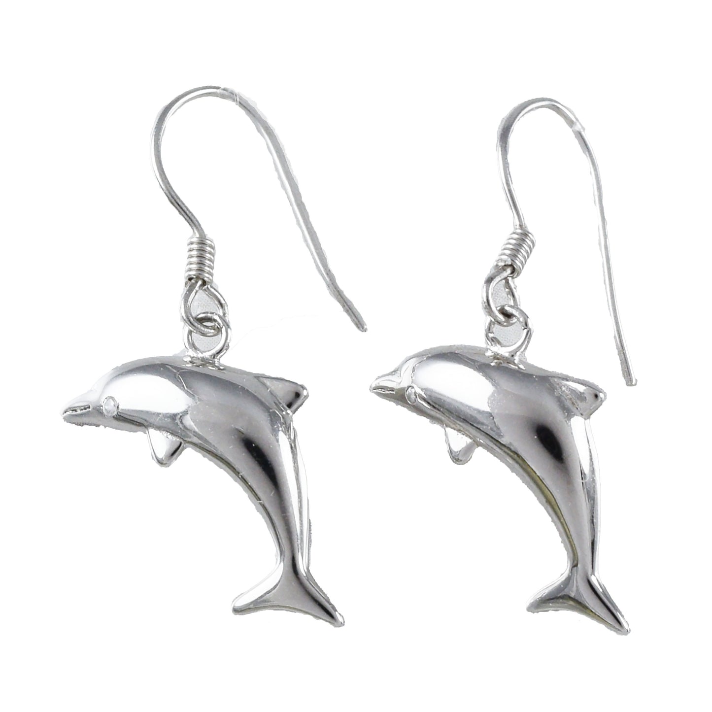 Hawaiian Large Dolphin Earrings, Sterling Silver Dolphin Dangle Earrings, Hawaiian Jewelry, Christmas Anniversary Mom Birthday Gift