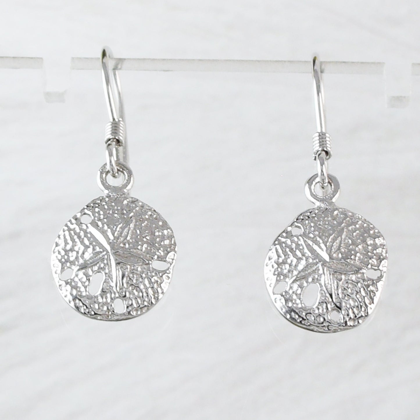 Sand Dollar Earrings, Sterling Silver Sand Dollar Dangle Earrings, E4114 Birthday Mom Wife Girl Mother Gift, Island Jewelry