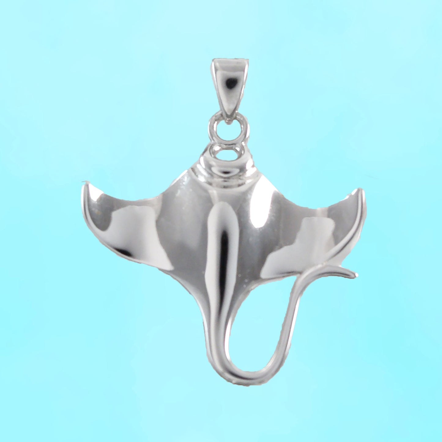 Hawaiian Manta Ray Pendant, Sterling Silver Manta Ray Charm Pendant, Hawaiian Jewelry, Christmas Anniversary Mom Birthday Gift