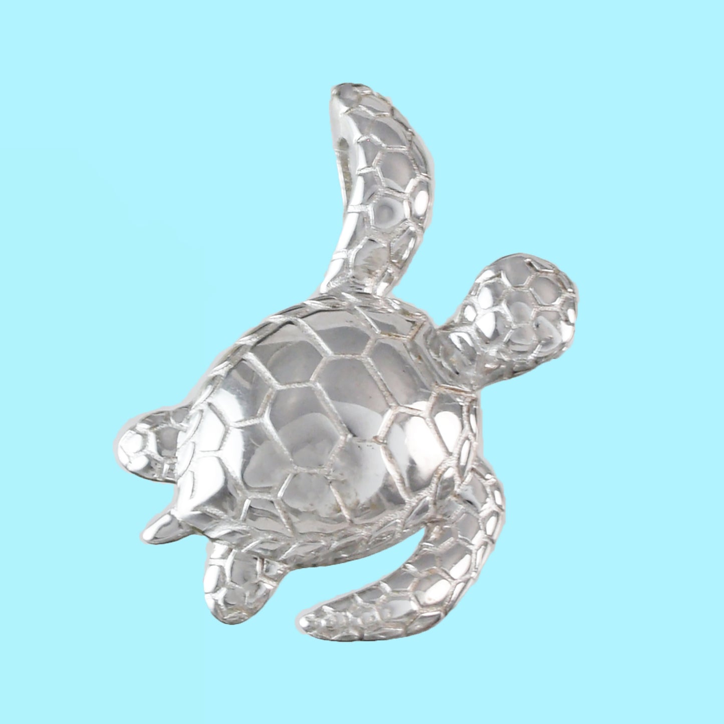 Hawaiian Sea Turtle Pendant, Sterling Silver Sea Turtle Pendant, Hawaiian Jewelry, Christmas Anniversary Birthday Gift