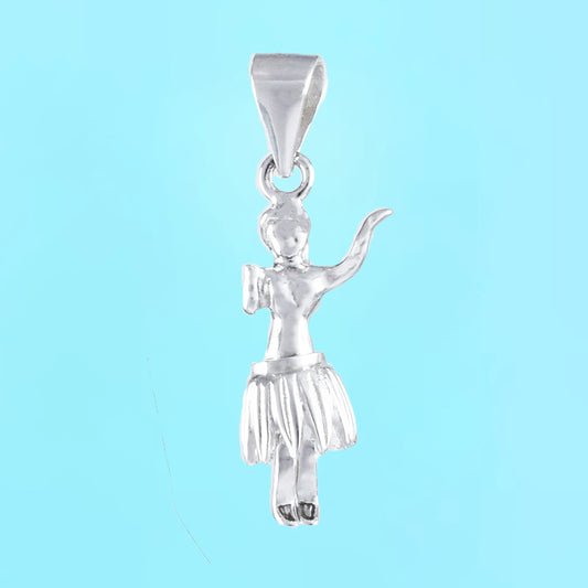 Hawaiian 3D Hula Dancer Pendant, Sterling Silver Hula Dancer Charm Pendant, 3 Dimensional, Hawaiian Jewelry, Christmas Mom Birthday Gift