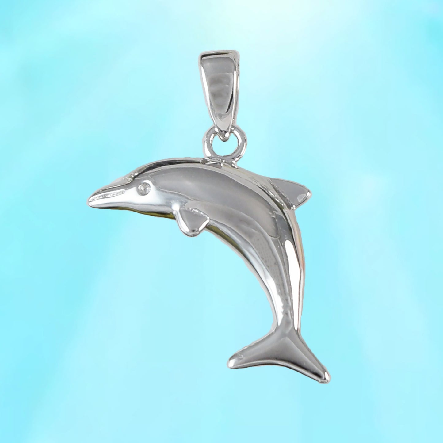 Hawaiian Dolphin Pendant, Sterling Silver Dolphin Charm Pendant, Hawaiian Jewelry, Christmas Anniversary Birthday Mom Gift