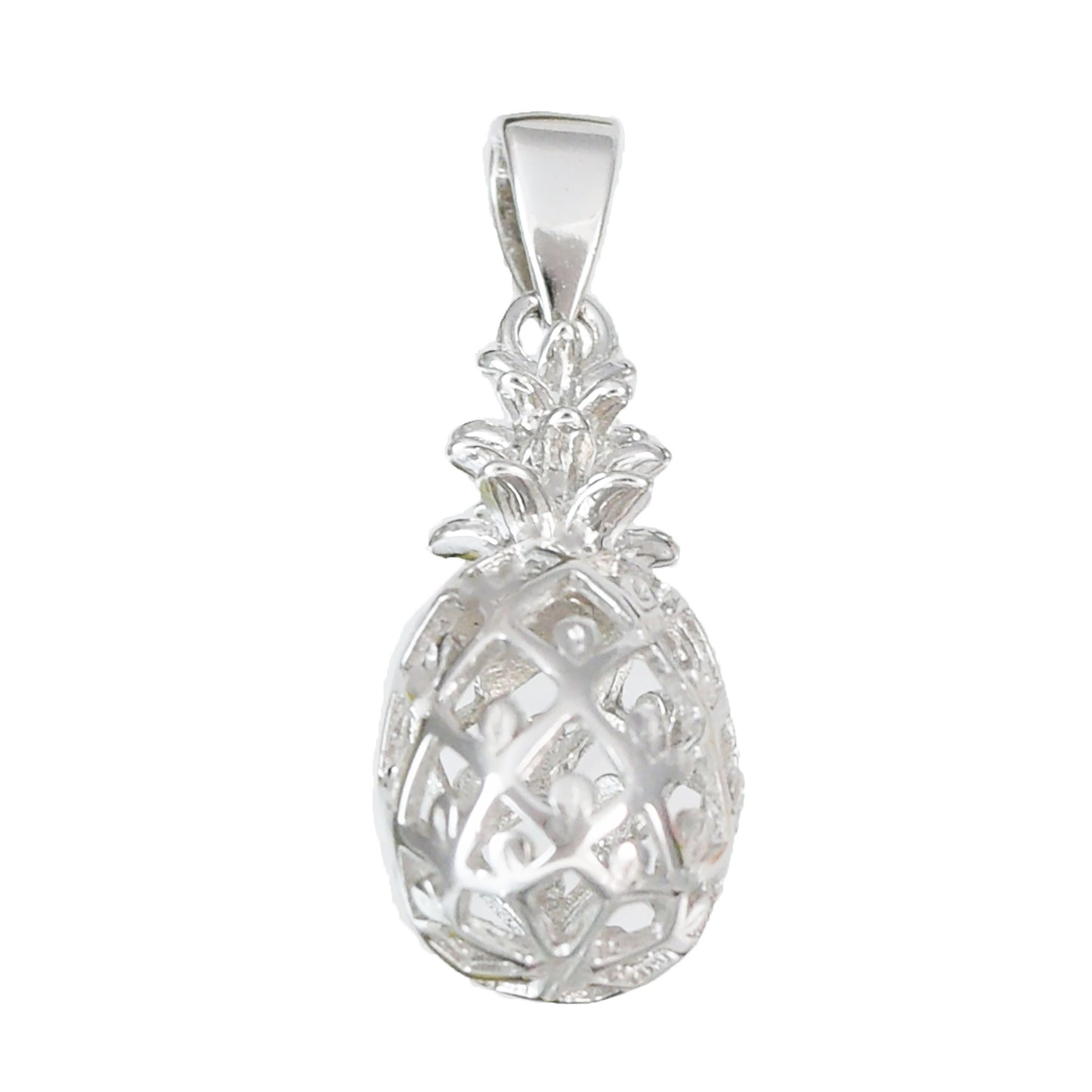 Hawaiian 3D Pineapple Pendant, Sterling Silver 3D Pineapple Charm Pendant, Hawaiian Jewelry, Christmas Anniversary Birthday Gift