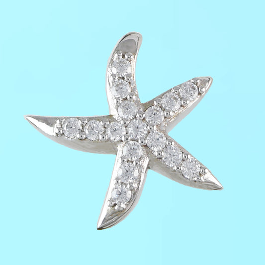 Hawaiian Starfish Pendant, Sterling Silver Starfish W. CZ Pendant, Christmas Present, Anniversary Gift, Birthday Gift