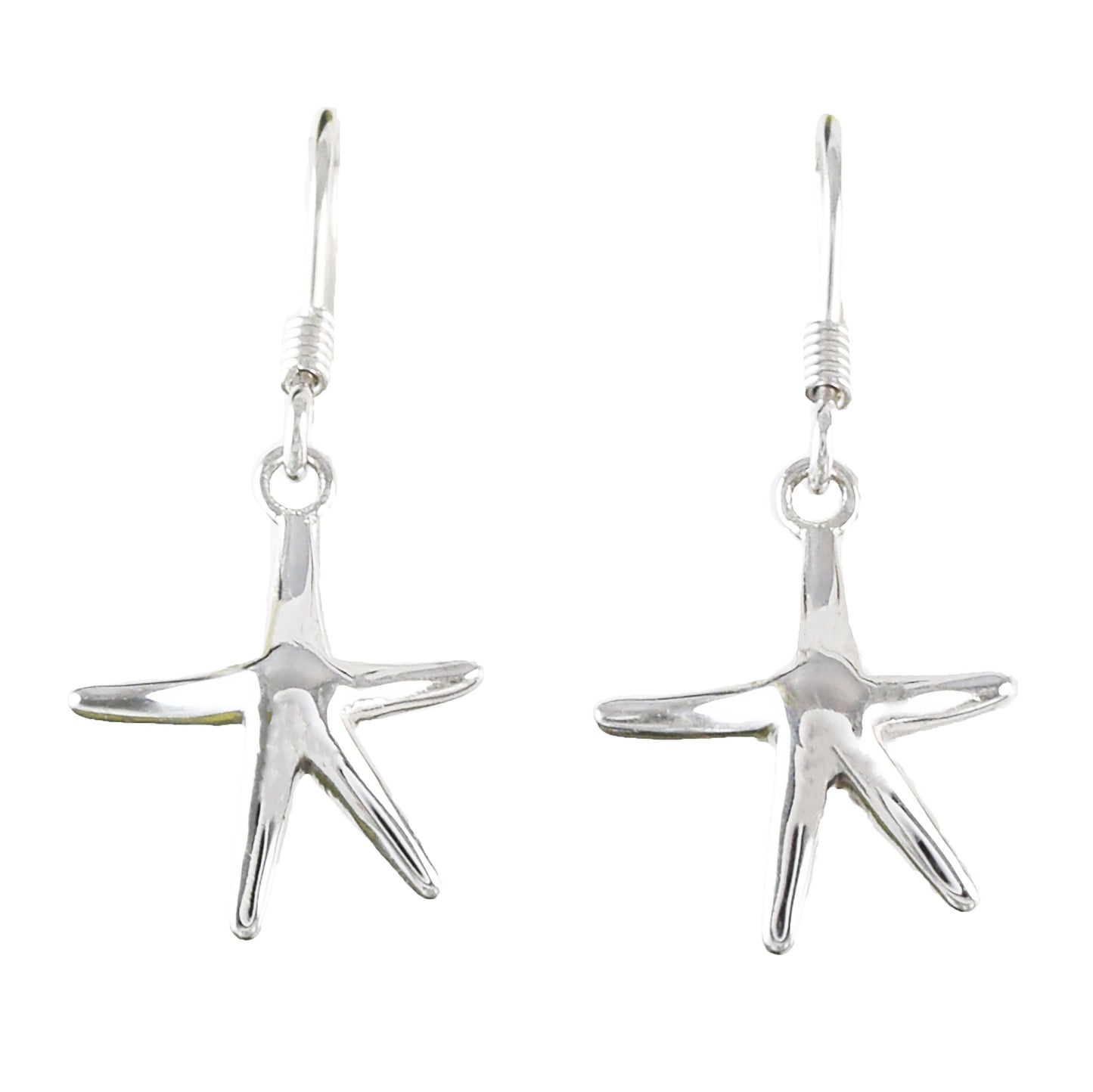 Hawaiian Starfish Earrings, Sterling Silver Star Fish Dangle Earrings, Hawaiian Jewelry, Christmas Anniversary Birthday Gift