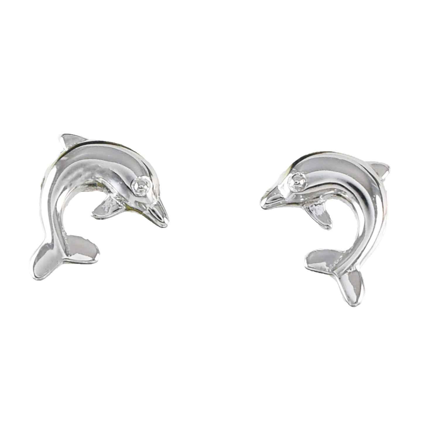 Hawaiian Dolphin Earrings, Sterling Silver Dolphin Stud Earrings, Hawaiian Jewelry, Christmas Anniversary Mom Birthday Gift
